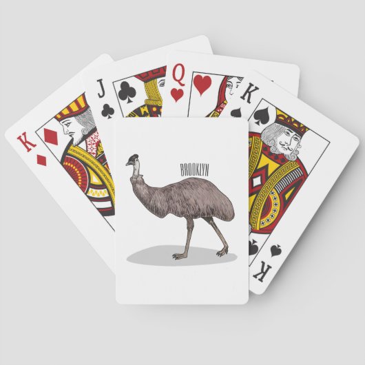 Voorbeeld van de cartoon van Emu Pokerkaarten (Achterkant)