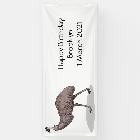 Voorbeeld van de cartoon van Emu Spandoek (Verticaal)