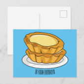 Voorbeeld van de cartoon van het eiertart briefkaart (Voorkant / Achterkant)