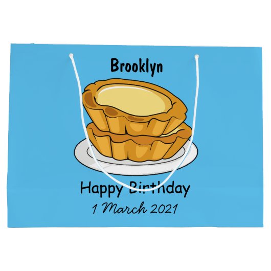 Voorbeeld van de cartoon van het eiertart groot cadeauzakje (Achterkant)