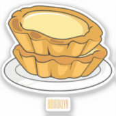 Voorbeeld van de cartoon van het eiertart sticker (Voorkant)