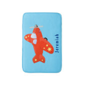 Voorbeeld van de cartoon van het rode luchtvliegtu badmat (Voorkant Verticaal)