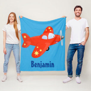 Voorbeeld van de cartoon van het rode luchtvliegtu fleece deken