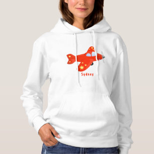 Voorbeeld van de cartoon van het rode luchtvliegtu hoodie