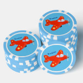 Voorbeeld van de cartoon van het rode luchtvliegtu poker chips (Opstapeling)