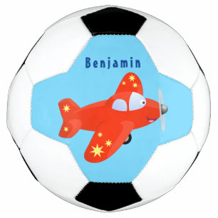 Voorbeeld van de cartoon van het rode luchtvliegtu voetbal