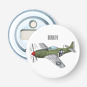 Voorbeeld van de cartoon van militaire vliegtuigen button flesopener