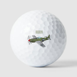 Voorbeeld van de cartoon van militaire vliegtuigen golfballen