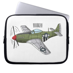 Voorbeeld van de cartoon van militaire vliegtuigen laptop sleeve