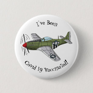 Voorbeeld van de cartoon van militaire vliegtuigen ronde button 5,7 cm