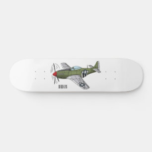 Voorbeeld van de cartoon van militaire vliegtuigen skateboard