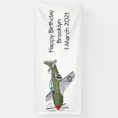 Voorbeeld van de cartoon van militaire vliegtuigen spandoek (Verticaal)