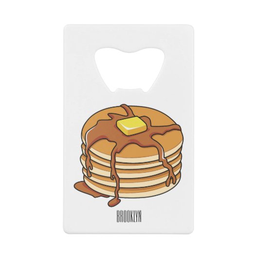 Voorbeeld van de cartoon van Pancake Kredietkaart Flessenopener (Voorkant)