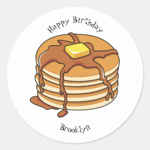 Voorbeeld van de cartoon van Pancake Ronde Sticker