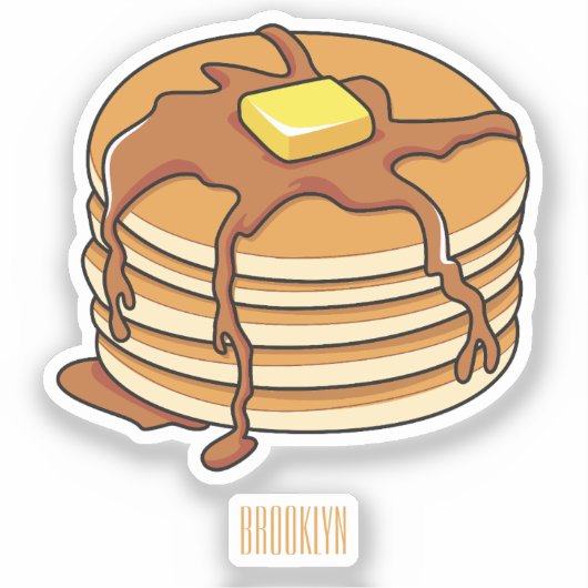 Voorbeeld van de cartoon van Pancake Sticker (Voorkant)