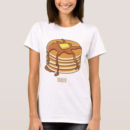 Voorbeeld van de cartoon van Pancake T-shirt (Voorkant)