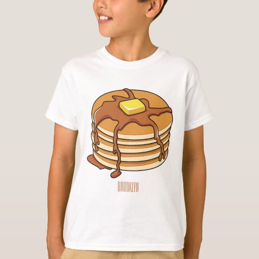 Voorbeeld van de cartoon van Pancake T-shirt (Voorkant)