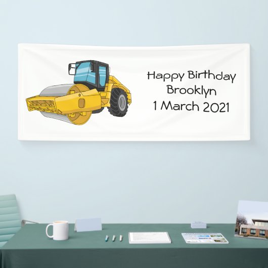 Voorbeeld van de cartoon van wegwalsen spandoek (Beurs)