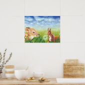 Voorbeeld van de Fawn and Squirrel Poster (Keuken)
