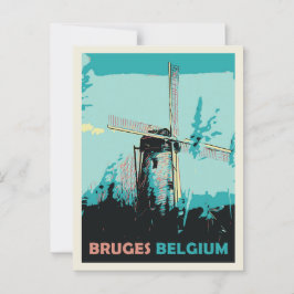Voorbeeld van de windmolen in Brugge België Briefkaart