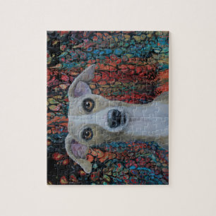 Voorbeeld van gegoten verfachtergrond legpuzzel
