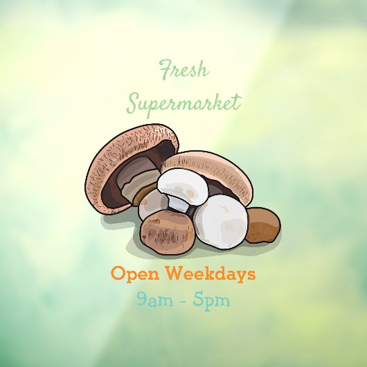 Voorbeeld van paddenstoelcartoon raamsticker (Vel 3)