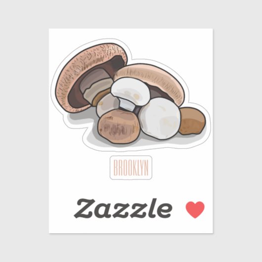 Voorbeeld van paddenstoelcartoon sticker (Vel)