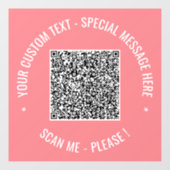 Voorbeeld van QR-code met aangepaste tekst en kleu Raamsticker (Vel)