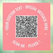 Voorbeeld van QR-code met aangepaste tekst en kleu Raamsticker (Vel 3)