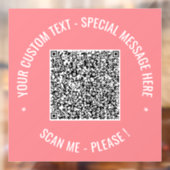 Voorbeeld van QR-code met aangepaste tekst en kleu Raamsticker (Vel 2)