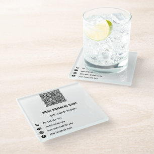 Voorbeeld van QR-code zakelijke promotionele glaze Glazen Onderzetter