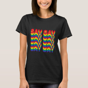 Voorbeeld van retroreflectuur van de regenbooglgba t-shirt