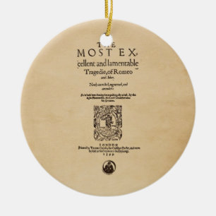 Voorbeeld van Romeo en Juliet Quarto (1599) Keramisch Ornament