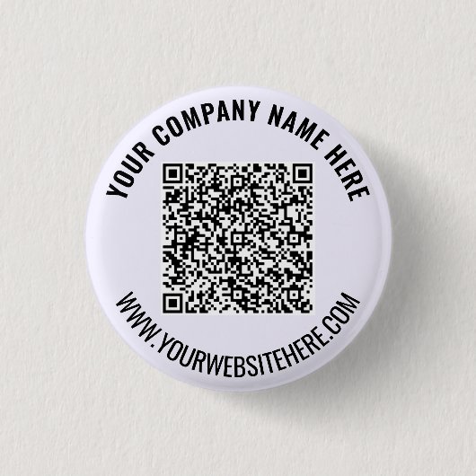 Voorbeeld van uw QR Code Button met aangepaste tek (Voorkant)