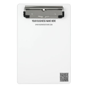 Voorbeeld van uw QR-code en aangepast tekstklembor Mini Klembord