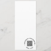 Voorbeeld van uw QR-code en aangepaste tekst menu  (Achterkant)