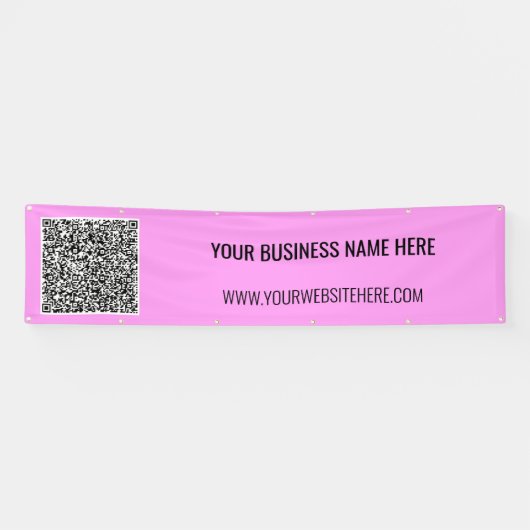 Voorbeeld van uw QR-code en aangepaste tekstbanner Spandoek (Horizontaal)