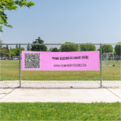 Voorbeeld van uw QR-code en aangepaste tekstbanner Spandoek (Insitu)