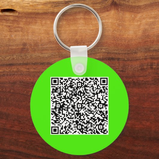 Voorbeeld van uw QR-code Scan Info Sleutelhanger (Voorkant)