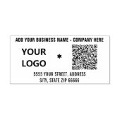 Voorbeeld van uw QR-code tekst en logo adres stemp Rubberstempel (Afrduk)
