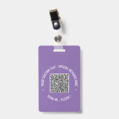 Voorbeeld van uw QR-codebadge met aangepaste tekst Badge (Voorzijde met clip)