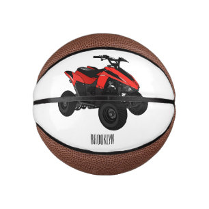 Voorbeeld van vierwielaandrijving met cartoon basketbal