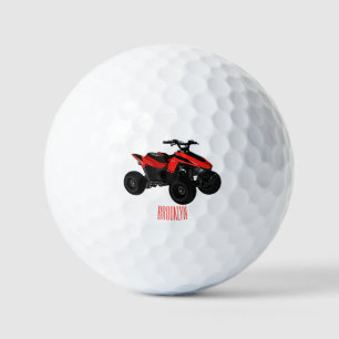 Voorbeeld van vierwielaandrijving met cartoon golfballen