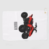 Voorbeeld van vierwielaandrijving met cartoon golfhanddoek (Horizontaal)