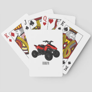Voorbeeld van vierwielaandrijving met cartoon pokerkaarten
