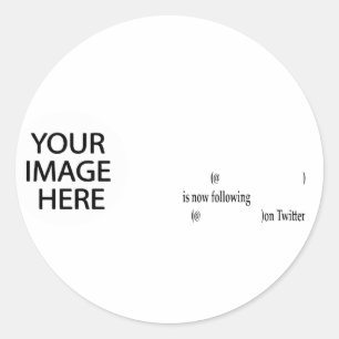 Voorbeeld volgen op Twitter Afbeelding en tekst to Ronde Sticker
