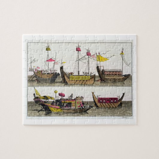 Voorbeelden van Chinese schepen, geïllustreerd uit Legpuzzel (Horizontaal)