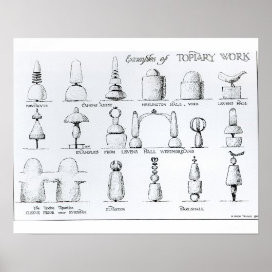 Voorbeelden van Topiary Work, 1902 (engraving) (b/ Poster (Voorkant)