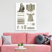 Voorbeelden van zijderoute en Egyptische kostuums, Canvas Afdruk (Insitu (Woonkamer))