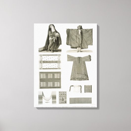 Voorbeelden van zijderoute en Egyptische kostuums, Canvas Afdruk (Voorkant)